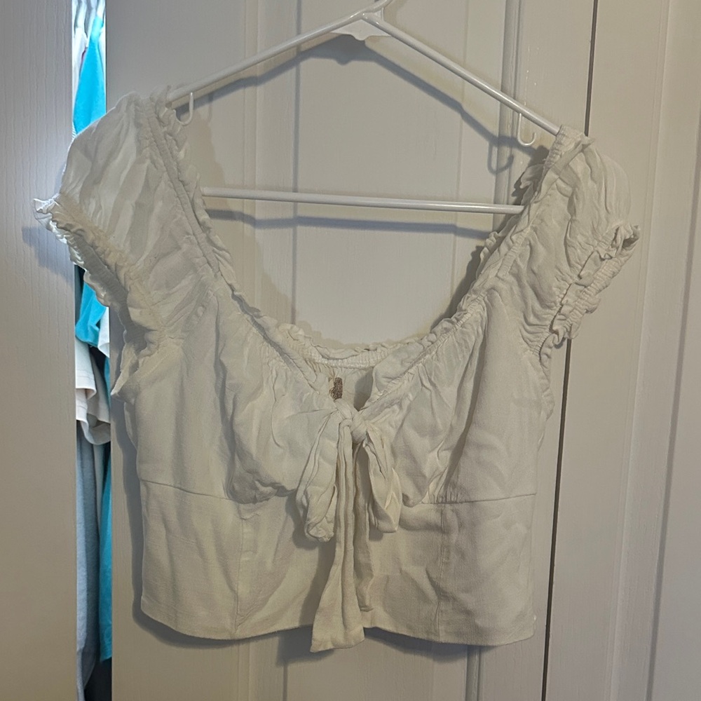 Altar'd State Cream Ruffled Blouse